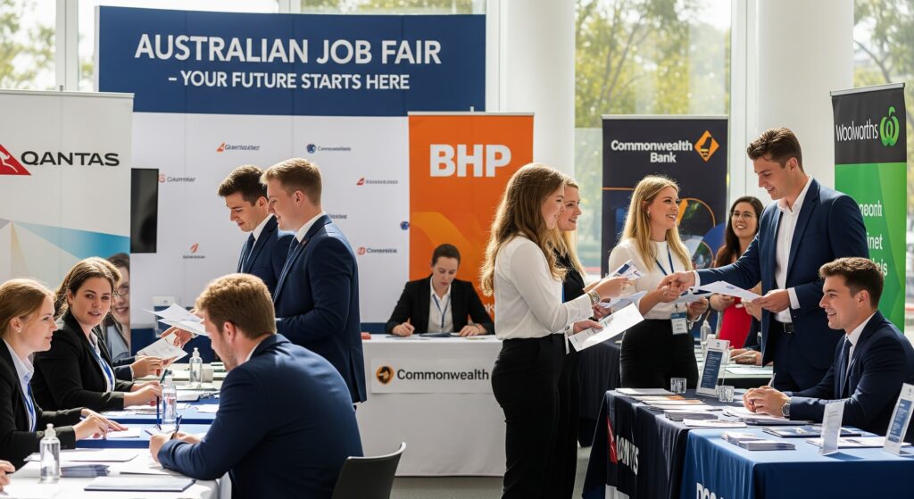 Avustral eğitim sonrası çalışma izni almış geçler iş başvurusu yapıyor.