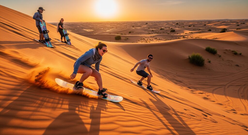 Dubai iklimi- Çölde kum sörfü yapan geçler