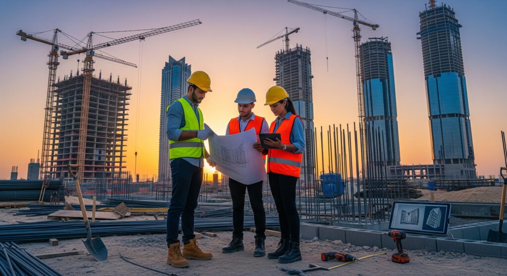 Dubai ekonomisi- Dubai'de inşaat sektöründe çalışan insanlar