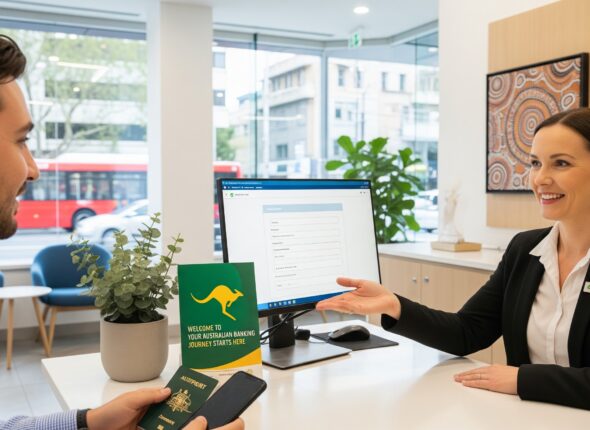 Avustralya'da banka hesabı açan bir genç