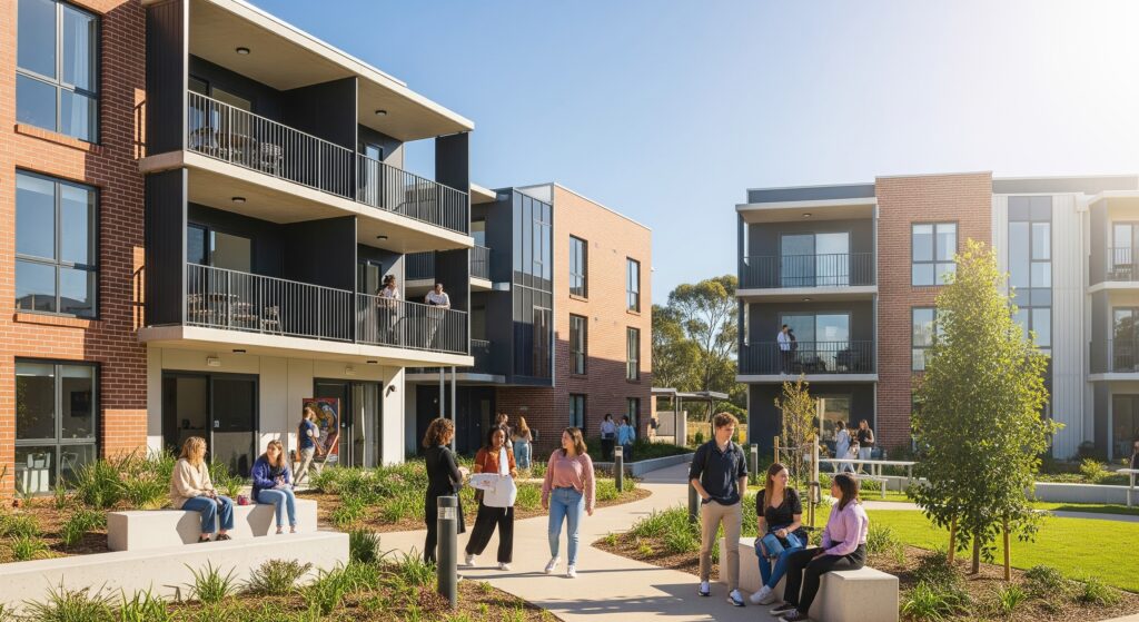 avustralya konaklama seçenekleri- Avustralya'da bir üniversitenin kampüs içi yurtları