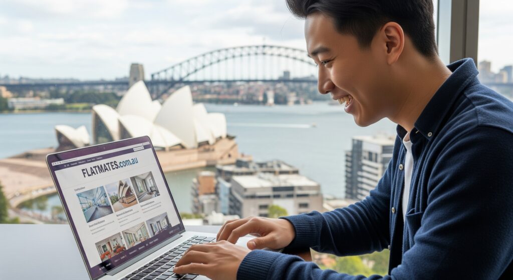 Avustralya konaklama seçenekleri- Online steler yardımıyla konaklama arayan bir öğrenci