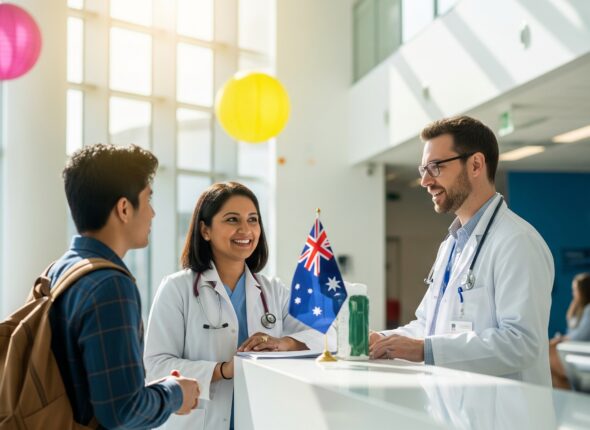 Avustralya'da bir hastane-uluslararası öğrenciler sağlık hizmeti alıyor