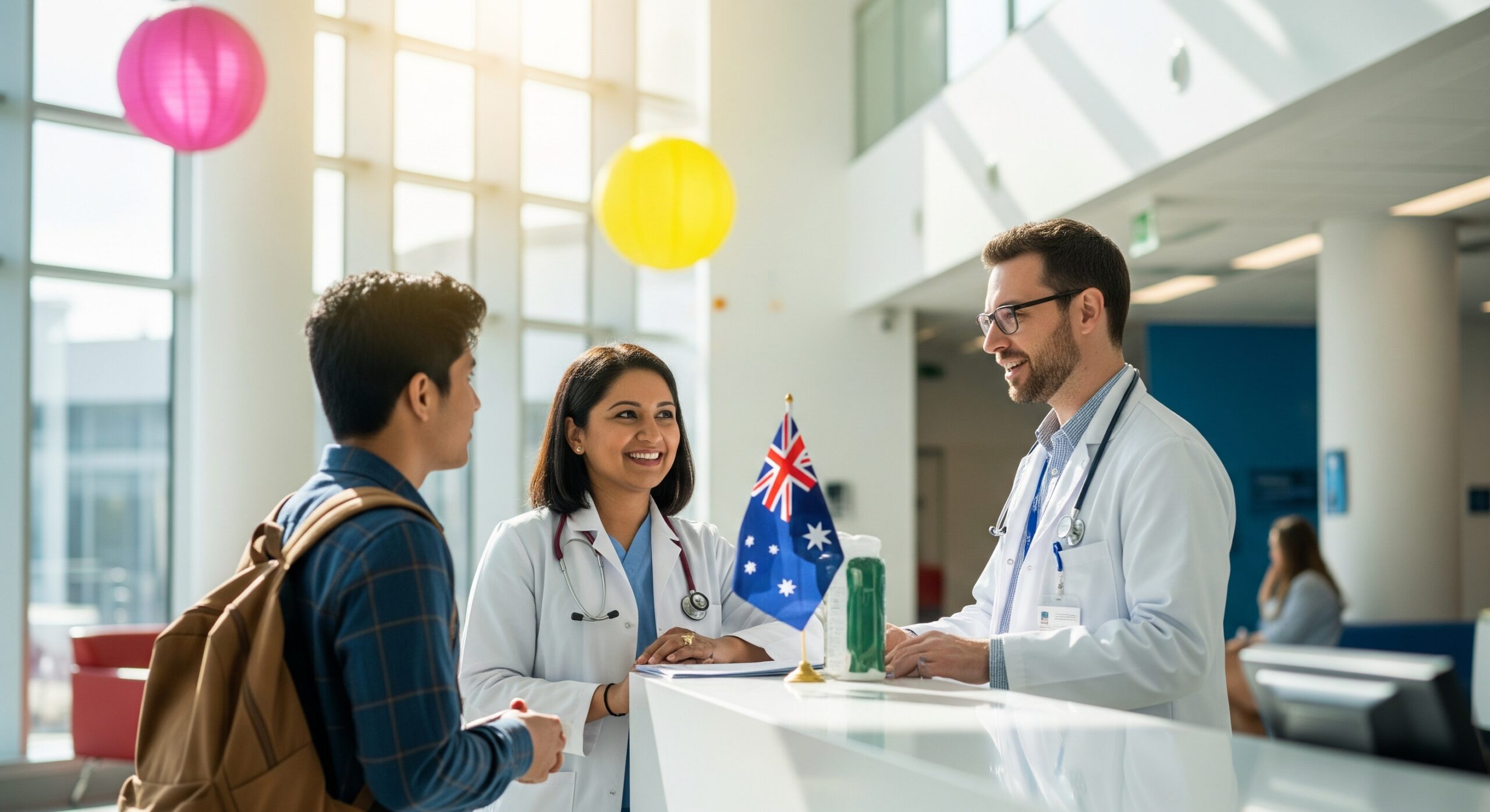 Avustralya'da bir hastane-uluslararası öğrenciler sağlık hizmeti alıyor
