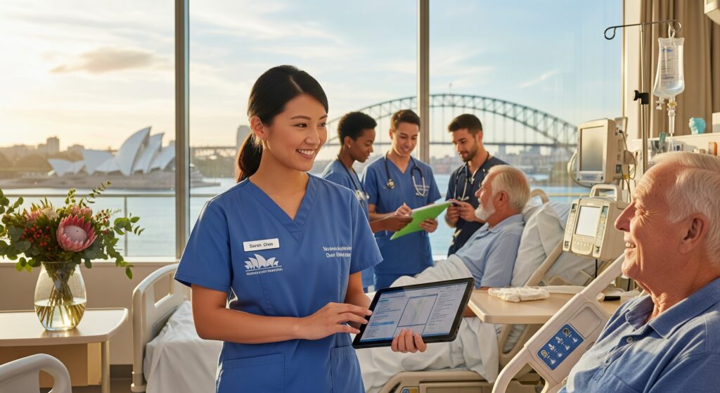 Avustralya'da işveren sponsorluğu sayesinde çalışmaya başlayan bir hemşire