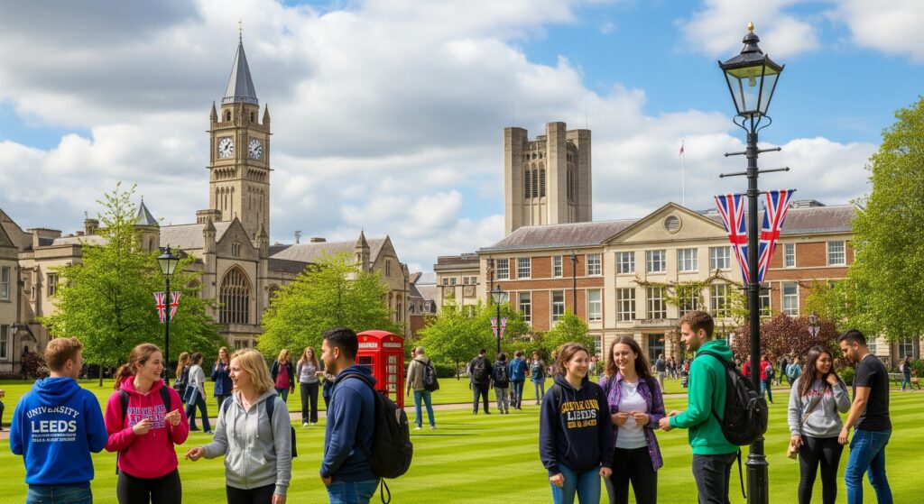 İngiltere'de burs veren kurumlardan Leeds Üniversitesi kampüsü