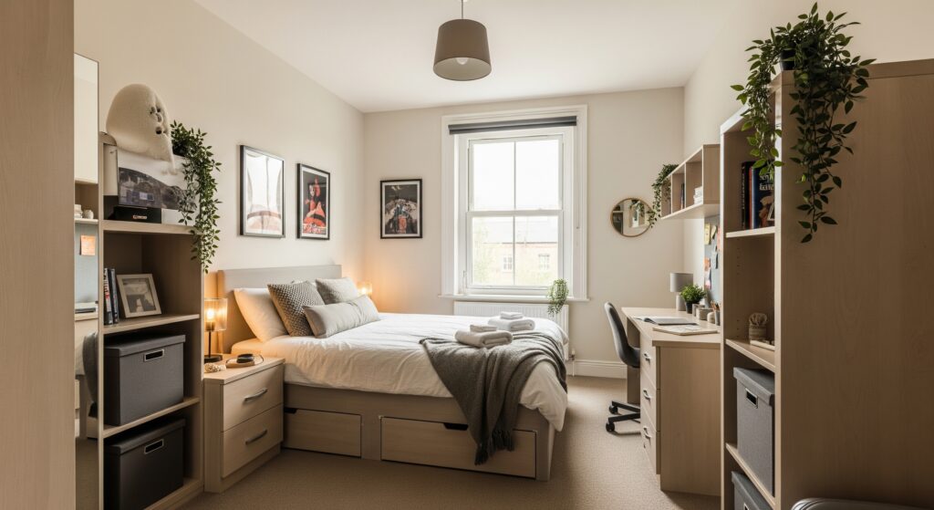 İngiltere'de örnek öğrenci yurdu odası