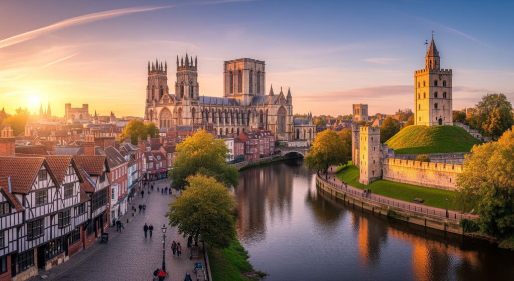 İngiltere konaklama seçenekleri- İngiltere'nin öğrenciler tarafından sevilen şehri York manzarası