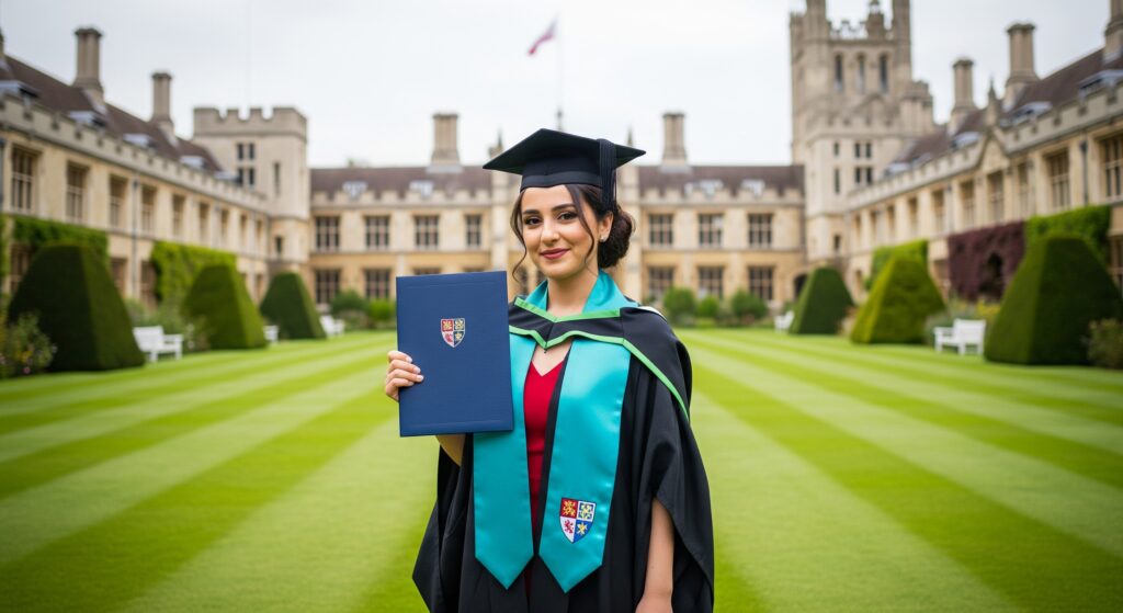 İngiltere'de üniversite eğitimini derece ile tamamlamış bir Türk öğrenci