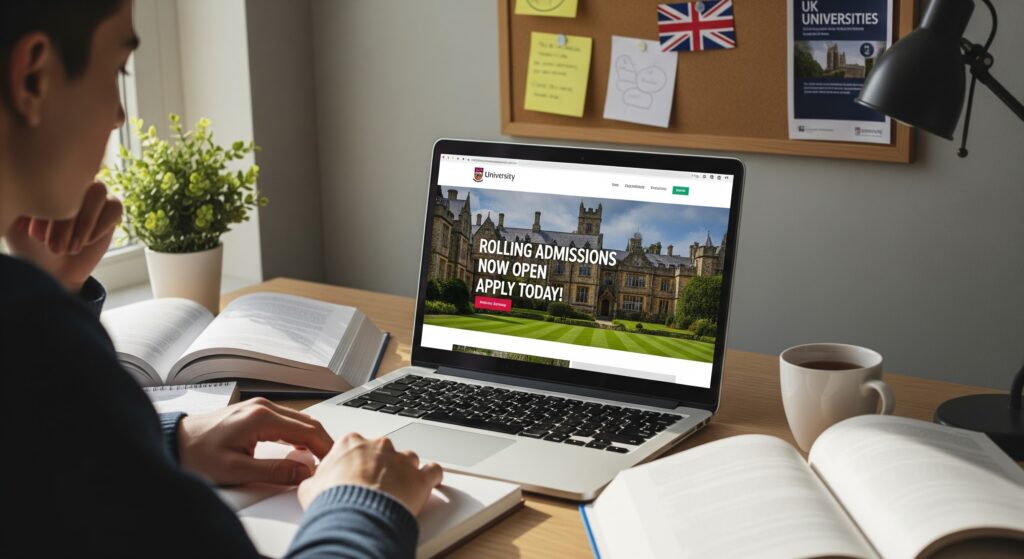 İngiltere'de net bir son başvuru tarihi pek olmaz; sistem genellikle "Rolling Admission" yani kontenjan dolana kadar başvuru kabul etme esasına dayanır.