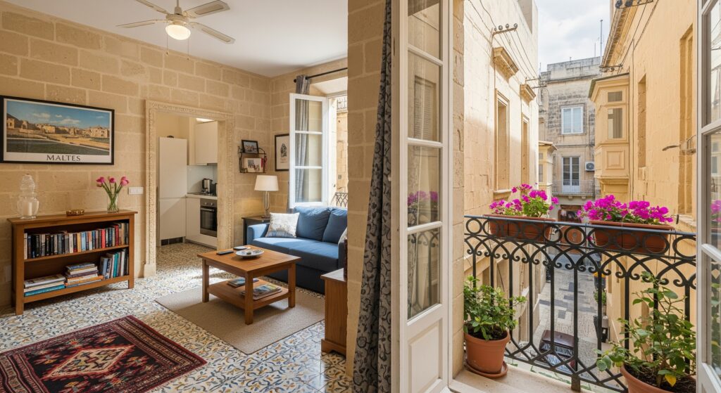 Malta'da bir apart konaklama örneği