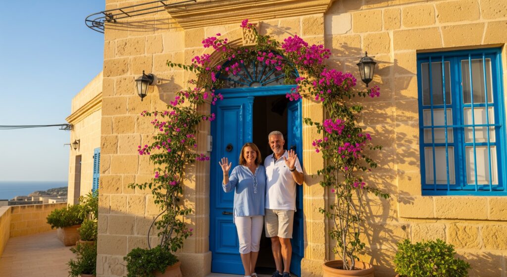 Malta'da aile yanı konaklama hizmeti veren bir aile