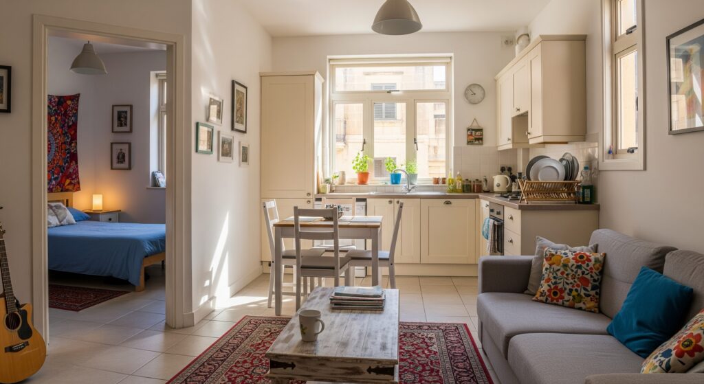 malta'da paylaşımlı bir evde kalarak kira maliyetlerinden tasarruf edebilirsiniz- örnek bir paylaşımlı daire