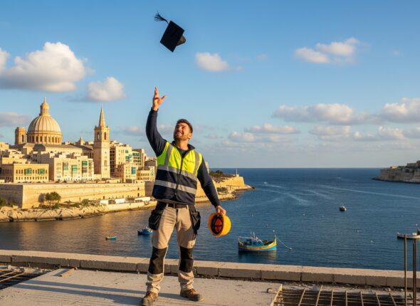 Malta'da mezun olduktan sonra çalışmaya başlayan bir Türk genci