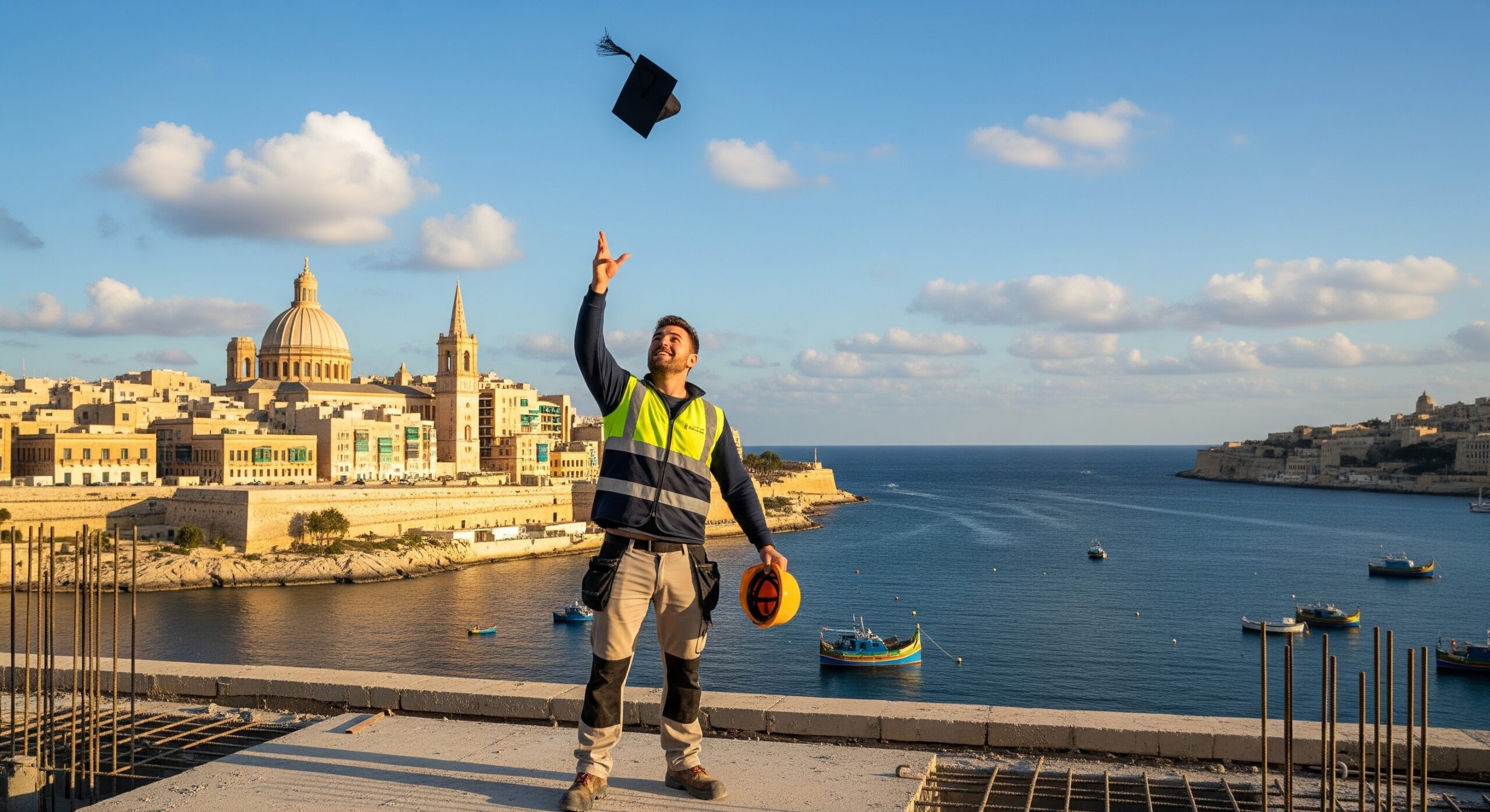 Malta'da mezun olduktan sonra çalışmaya başlayan bir Türk genci