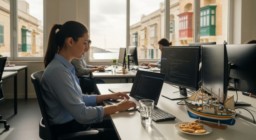 Malta'da IT sektöründe işe başlamış yeni mezun bir genç