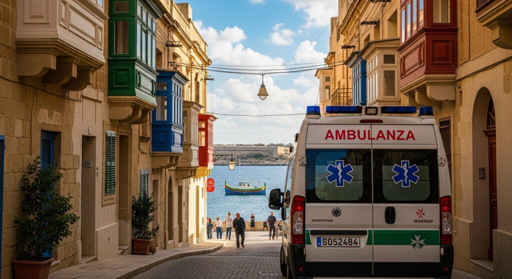Malta sağlık sisemi- Malta sokakalrında bir ambulans