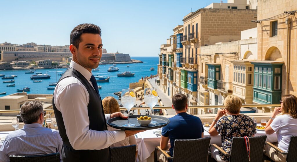 Malta'da part time çalışan bir öğrenci